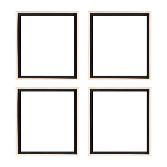 Creative Mark Illusions Floater Frame For 3/4" Deep Canvases - Natural Wood - Set of 4 - Ideal for Galleries & Home Decor - Wood Float Frame for Canvas Paintings- Complete Hanging Hardware {1}