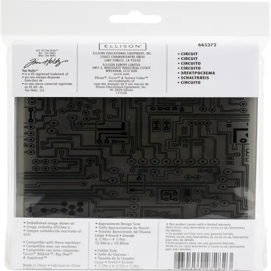 Sizzix 3D Textured Impressions Embossing Folder By Tim Holtz-Circuit {2}