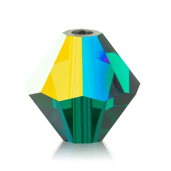 Preciosa 4mm Czech Crystals Bicone Rondelle Beads, 40pcs Emerald AB {1}