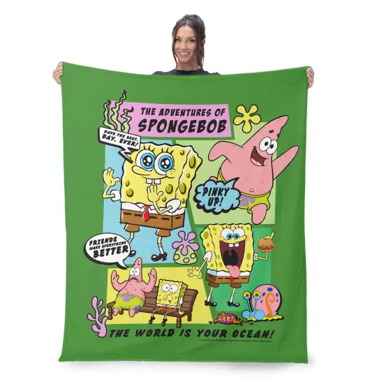 Nickelodeon Spongebob Squarepants Silk Touch Throw Blanket Adventures Of Sb {2}