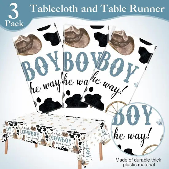 3 Pcs Western Cowboy Party Tablecloth {2}