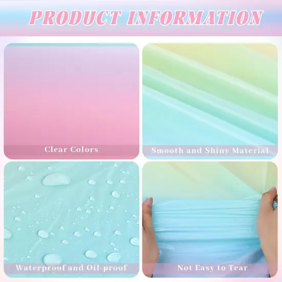 6 Pack Rainbow Tablecloth Pastel Table Cloths {3}