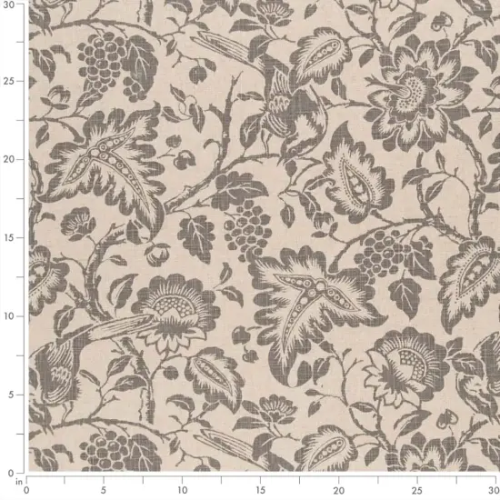 Upholstery Fabric - Grey & Silver Floral Upholstery Fabric 54 Inches" {4}