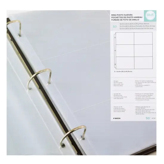 We R Ring Photo Sleeves 12"X12" 50/Pkg-(6) 4"X6" Pockets {1}
