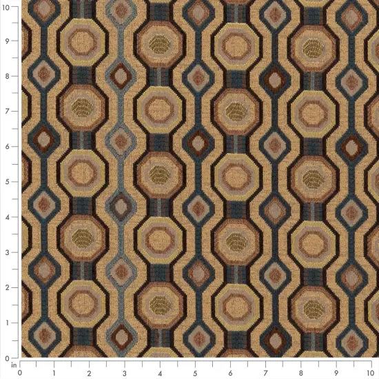 Denim - Blue,brown AbstractGeometric Upholstery Fabric 54 Inches" {2}