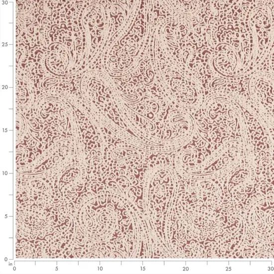 Paisley Crimson - Red & Burgundy Paisley Upholstery Fabric 54 Inches" {3}