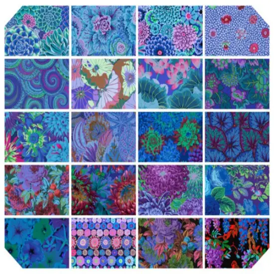 Kaffe Fassett Half Yard Bundle in Sew Blue by Kaffe Fassett Collective for Free Spirit (FB4HYGP.SEWBLUE) {2}