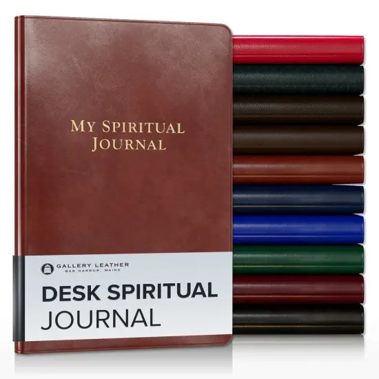 Gallery Leather Desk Spiritual Journal - 8"x5.5" Acadia Tan {1}