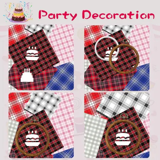 5PCS Round Embroidery Hoops - Circle Display Cross Stitch Hoop Frame (Brown, 8 inch) {2}