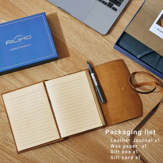 RILIHO Leather Journal for Women - Genuine Leather Journals for Writing 8x10 Inches Vintage Journal For Men and Women, Artist,Travel Journal,Red {6}