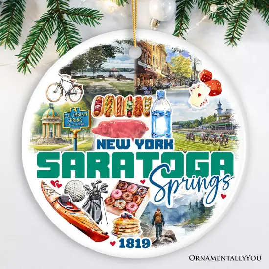 Saratoga Springs Christmas Ornament, New York Spa City and Health Resort Souvenir {5}
