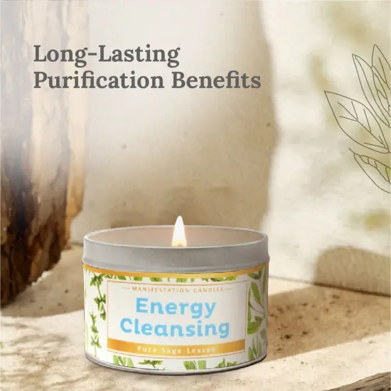 Magnificent 101 Long Lasting Pure Sage Candle for Manifestation & House Energy Cleansing | 6 Oz - 35 Hour Burn | All Natural Soy Wax Candle with Pure Sage Leaves | An Ideal Spiritual Gift White {1}
