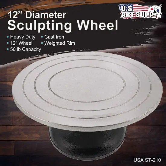 12" Diameter Sculpting Wheel- Heavy Duty All Metal Construction & Turntable with Ball Bearings {2}