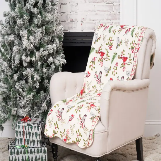 Sprig Birds 48" x 60" Throw Blanket {4}