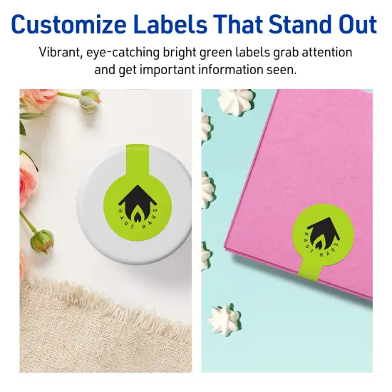 Avery Bright Green Paper Labels, 1.5" x 4" Lollipop {3}
