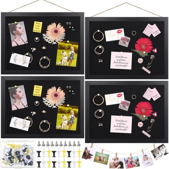 4 Pack Black Cork Boards with Felt 16"x12" {1}