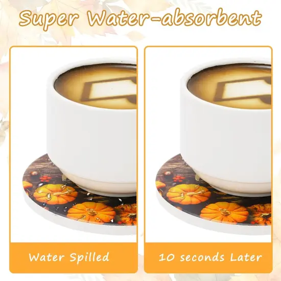 6 Pack Fall Pumpkin Thank Coaster {2}