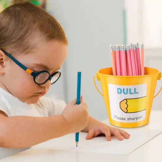 Metal Buckets with Handle Eraser Pencil Buckets {3}