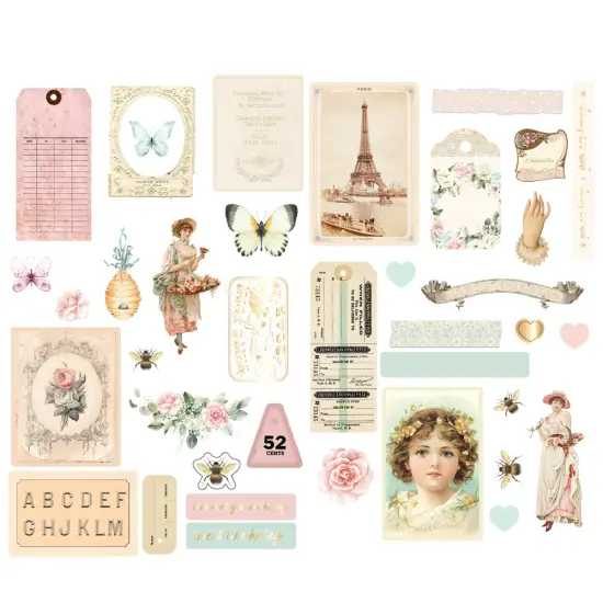 Miel Collection Chipboard Stickers - 37 pcs w foil details {1}