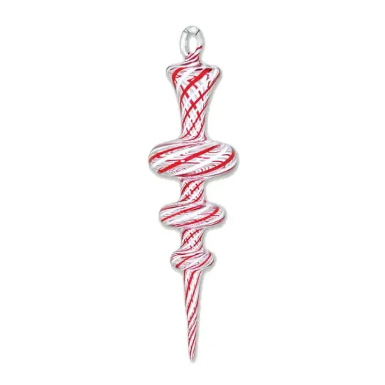 Peppermint Swirl - 3 Torus - Egyptian Glass Ornament {1}