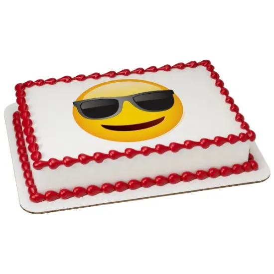 emoji&trade; Sunglasses Edible Cake Topper Image 1/4 sheet {1}