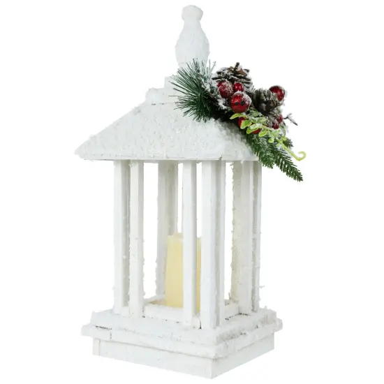Northlight 15.25" LED Lighted White Storm Lantern Christmas Decoration {4}