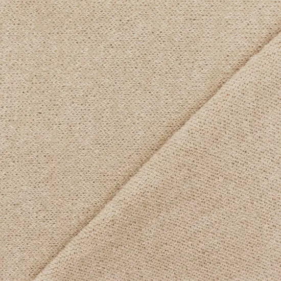 Oatmeal Beige-White Texture Stretch Poly Jersey Knit Fabric By the Yard {2}