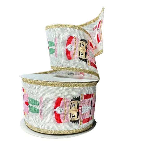 2.5" Cutsey Nutcracker Ribbon: Pink (10 Yards) {2}