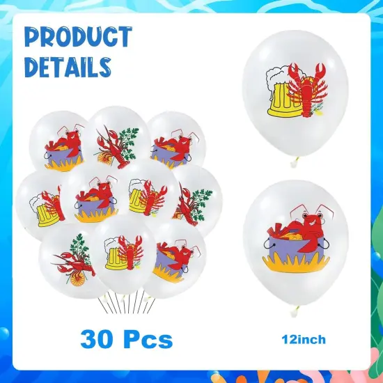 30 Pcs Crawfish Lobster Balloons {2}