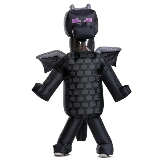 Kids Minecraft Ender Dragon Inflatable Costume Black Wings Air Fan {1}