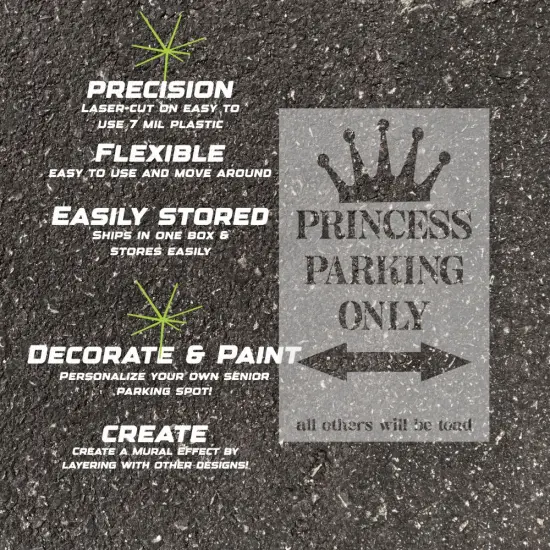Princess Parking Only Parking Space Stencil | High School Senior Parking Spot Stencil | Reusable Stencil | Stencil Ease | {4}
