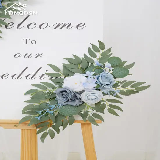 Pack of 2 -Wedding Welcome Signs Floral,Wedding Arch Flowers for Wedding Decorations {4}