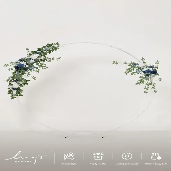 Navy Outdoor Hanging Party Reception Floral Garland Arrangement Decor {3}