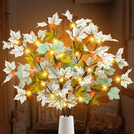 3 Pack Artificial Lighted Autumn Table Decoration {1}
