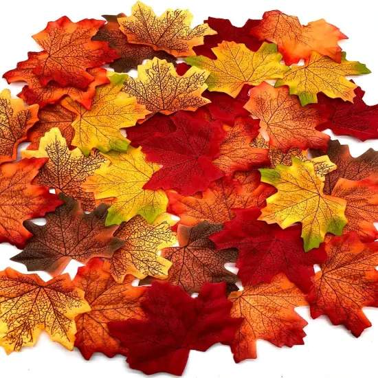 250PCS Multicolor Color Artificial Maple Leaves {3}