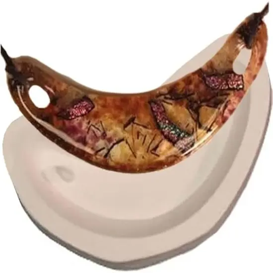 5.25&rdquo; x 2.75" x 1.75" Holey Moon Choker Frit Casting Glass Fusing Kiln Mold {1}