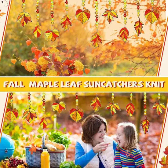 32 Sets Fall Suncatchers DIY Window Paint Art Suncatchers Fall Craft {5}