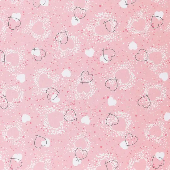 Mook Fabrics Hearts Adored Cotton Fabric [45 in. Wide] - By The Yard Pink {1}