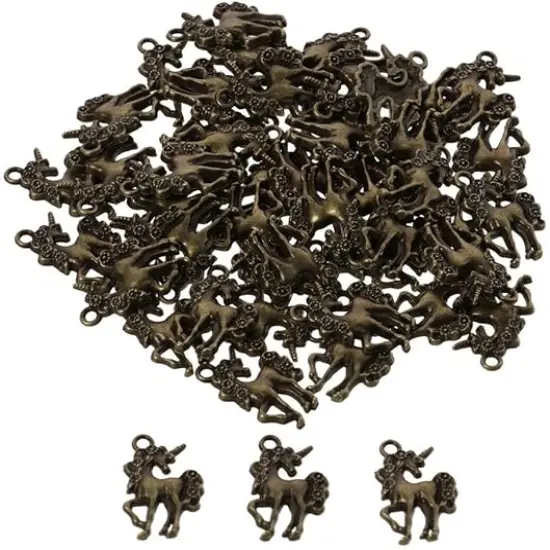 100Pcs Charms Unicorn Pendants {2}