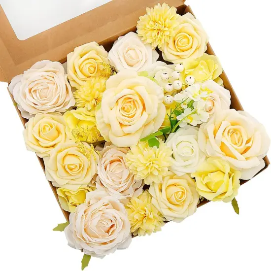 Artificial Flower Combo Flowers Exquisite Yellow Flower Box Set {1}