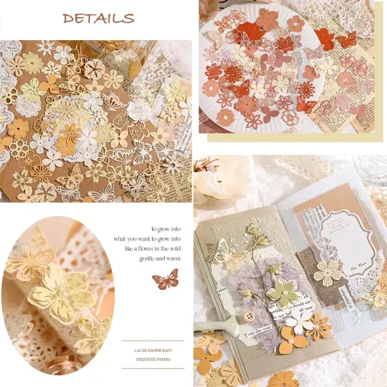 300 Pieces Mini Flowers Collage Paper Pack, Scrapbooking Supplies {5}