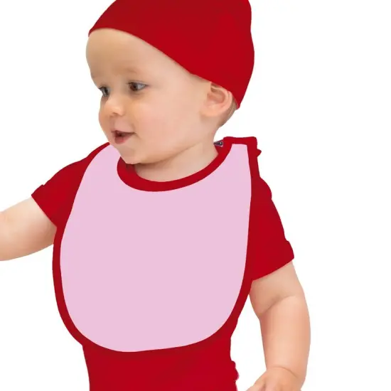 Rabbit Skins&reg; Infant Soft Contrast Trim Jersey Bib Pink/ red {1}