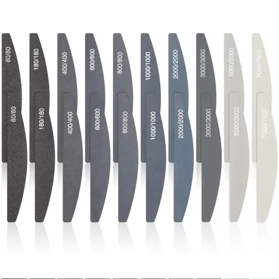 Honoson 20 Pcs Sanding Sticks for Plastic Models Polishing Sticks Assorted Metal and Wood Sanding Tools Accessory for Model Craft Amateur Beginner(Low Grits Rating,Moon Style) {1}