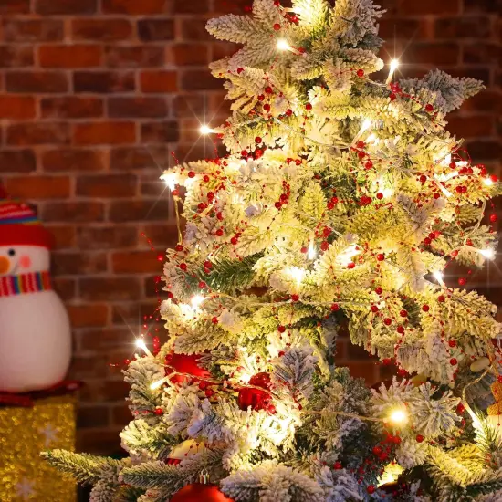 16.5 Feet Christmas Berry Beaded Garland String Light Christmas Mantle Decor {6}