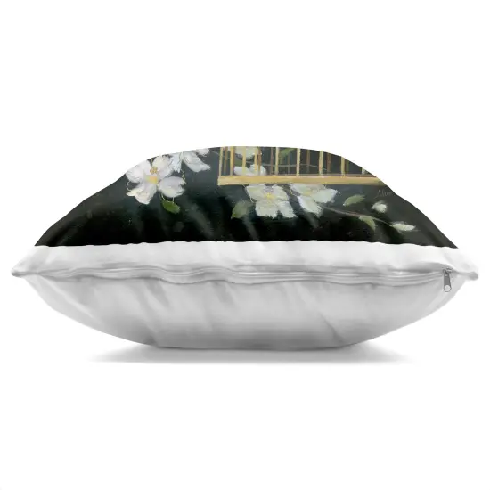 Stupell Industries Evening Song Birdcage over Black Indoor Pillow, 18 x 7 x 18 {3}