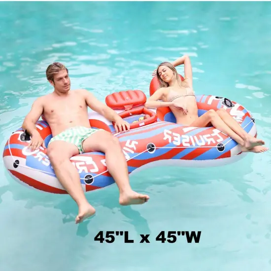 New Upgrade Inflatable Float for River Lounging | Red {2}