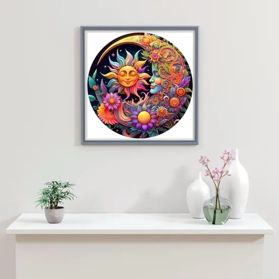 Diamond Painting Kits for Adults - Sun and Moon DIY 5D Diamond Art Kits Full Drill Diamond Dots {2}