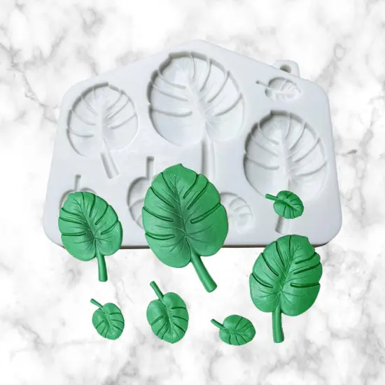 Monstera Tropical Leaves Silicone Mold 7 cavity {1}