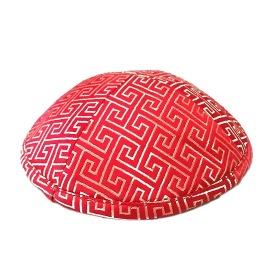 Kippah Orange Gold Deluxe Brocade {1}
