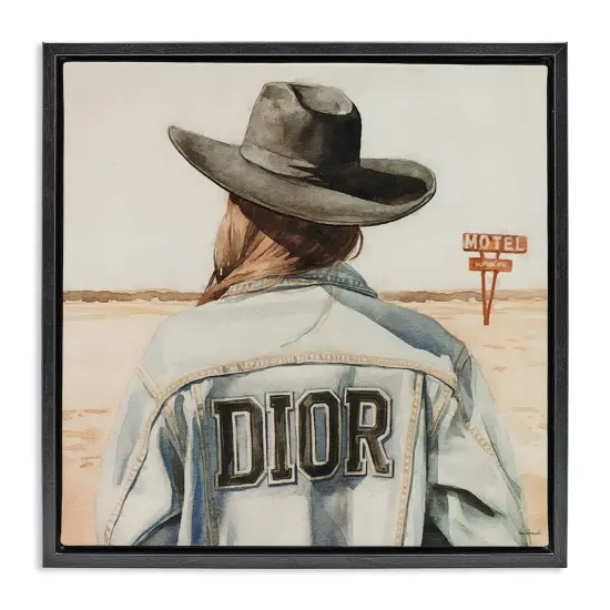Stupell Industries Glam Cowgirl in Desert Floater Framed Canvas Wall Art Design by Amanda Greenwood {1}